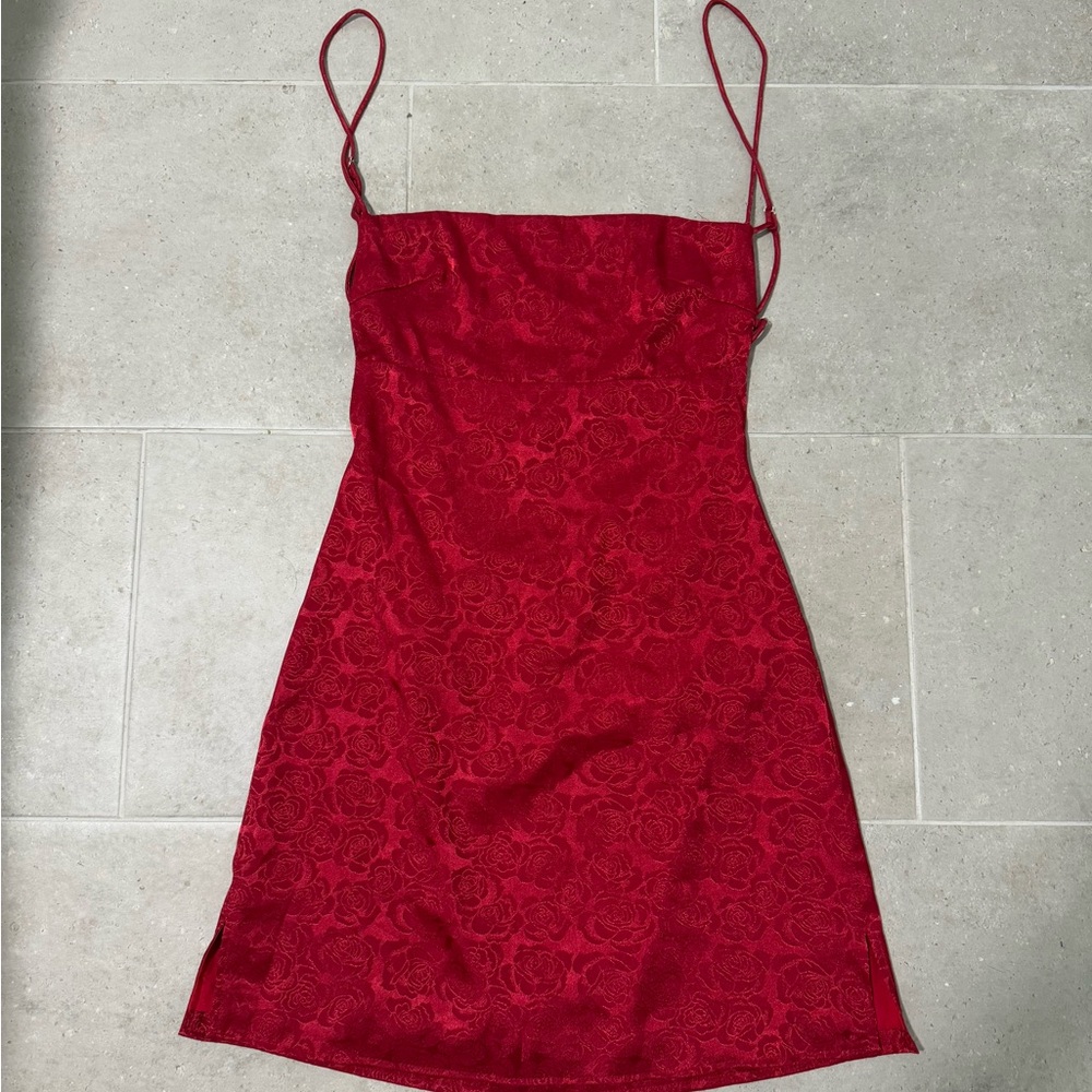 Red Floral Slip Dress